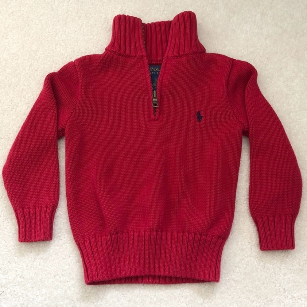 Polo Ralph Lauren Red Half-Zip Sweater